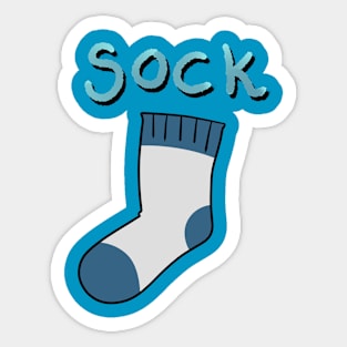 Blue and White Cartoon Sock Sticker